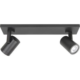 Opbouwspot Halo 2-lichts zwart balk