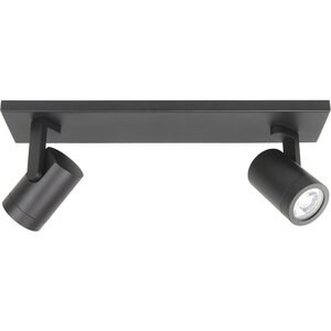 Highlight Moderne opbouwspot Halo 2-lichts balk zwart