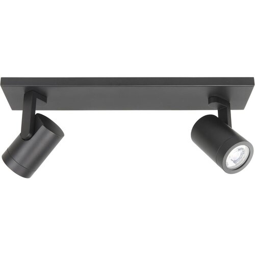 Moderne opbouwspot Halo 2-lichts balk zwart
