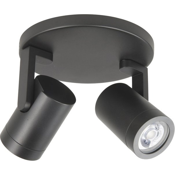 Highlight Modern opbouwspot Halo 2-lichts rond zwart