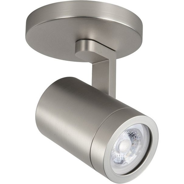 Highlight Moderne opbouwspot Halo 1-lichts rond geborsteld staal