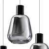 ETH Modern hanglamp Gary 3-lichts getrapt zwart met smoke glas