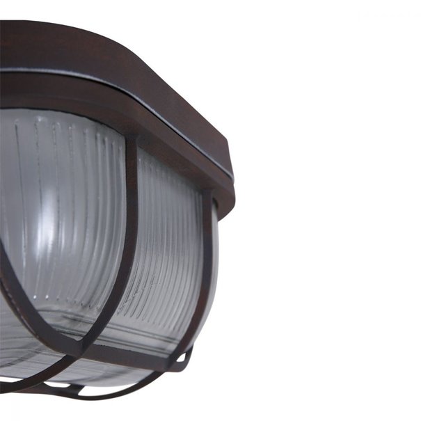 Mexlite Industriële plafondlamp Lisanne 1-lichts bruin