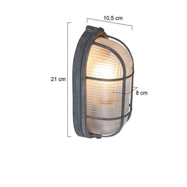 Mexlite Industriële plafondlamp Lisanne 1-lichts grijs
