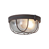 Mexlite Industriële plafondlamp Lisanne 1-lichts rond bruin