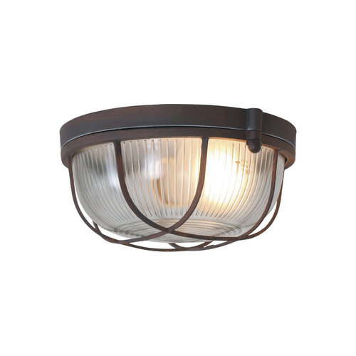 Industriële plafondlamp Lisanne 1-lichts rond bruin