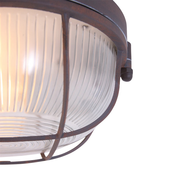 Mexlite Industriële plafondlamp Lisanne 1-lichts rond bruin