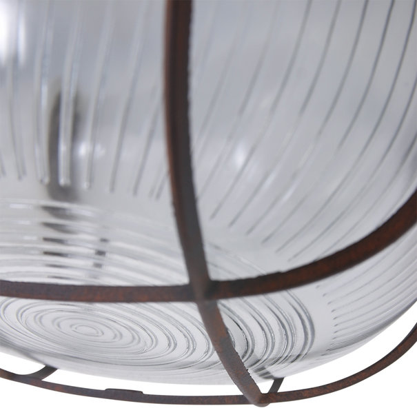 Mexlite Industriële plafondlamp Lisanne 1-lichts rond bruin