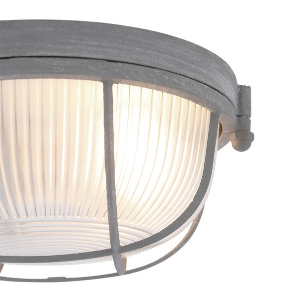 Mexlite Industriële plafondlamp Lisanne 1-lichts rond grijs