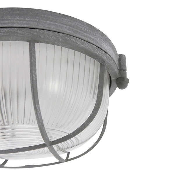 Mexlite Industriële plafondlamp Lisanne 1-lichts rond grijs