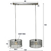 BelaLuz Industrieel hanglamp Albo 2-lichts zwart nikkel