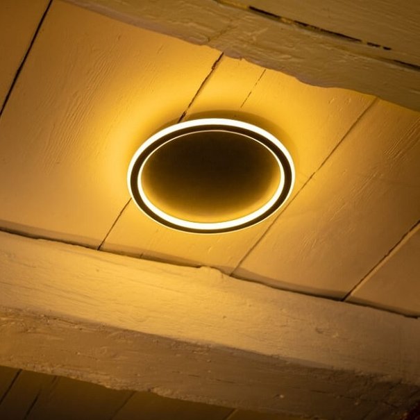 ETH Modern plafondlamp Lois LED 24W rond zwart 3 standen