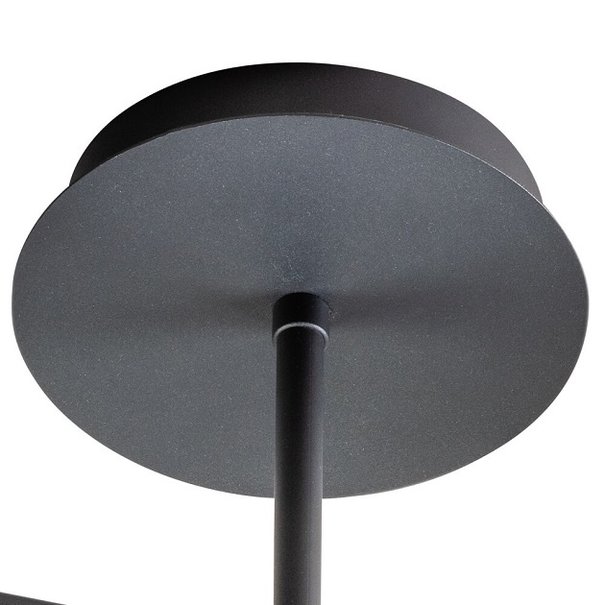 ETH Moderne plafondlamp Davina 2-lichts zwart met smoke glas