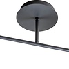 ETH Moderne plafondlamp Davina 2-lichts zwart met smoke glas