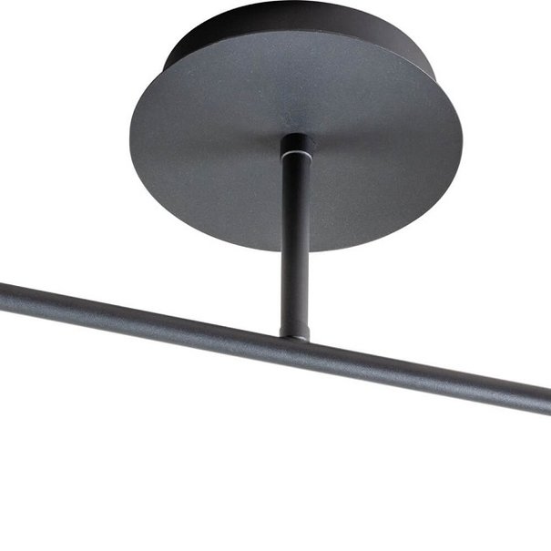 ETH Moderne plafondlamp Davina 2-lichts zwart met smoke glas