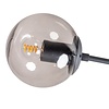 ETH Moderne plafondlamp Davina 2-lichts zwart met smoke glas