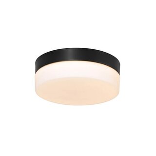Plafondlamp Ikaro rond zwart 18 cm