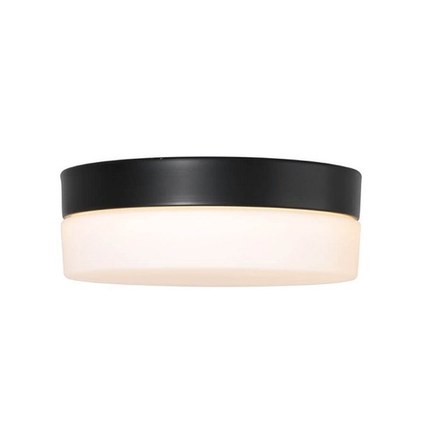 Mexlite Modern plafondlamp Ikaro rond IP44 24 cm zwart 3 standen
