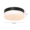 Mexlite Modern plafondlamp Ikaro rond IP44 24 cm zwart 3 standen