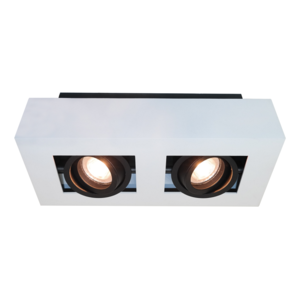Artdelight Moderne opbouwspot Bosco 2-lichts wit zwart