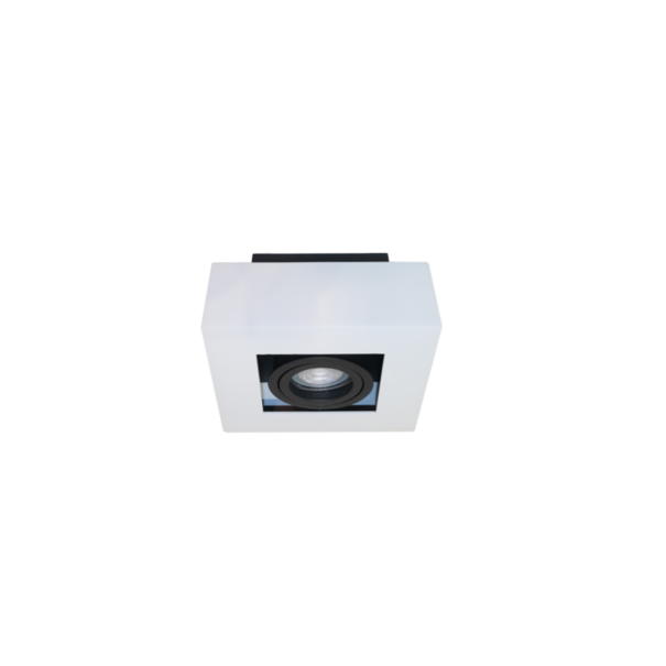 Artdelight Moderne opbouwspot Bosco 1-lichts wit zwart