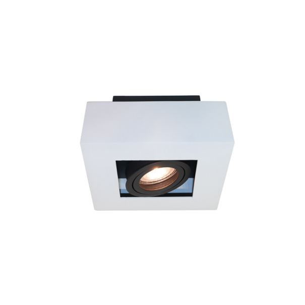 Artdelight Moderne opbouwspot Bosco 1-lichts wit zwart
