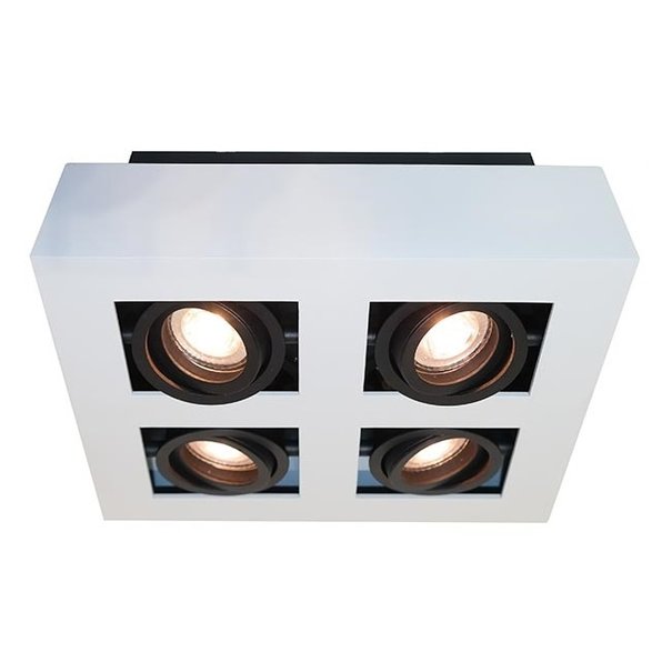 Artdelight Moderne opbouwspot Bosco 4-lichts wit zwart