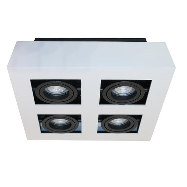 Artdelight Moderne opbouwspot Bosco 4-lichts wit zwart