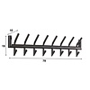 BelaLuz Moderne garderobe Hook 2x8 Donkergrijs mat