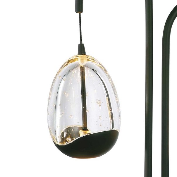 Highlight Design tafellamp Clear Egg 2-lichts zwart wit met dimmer