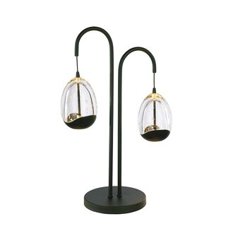Tafellamp Clear Egg zwart 2-lichts met dimmer