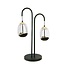 Design - Tafellamp - 2 lichts - Dimmer - Zwart - Clear Egg