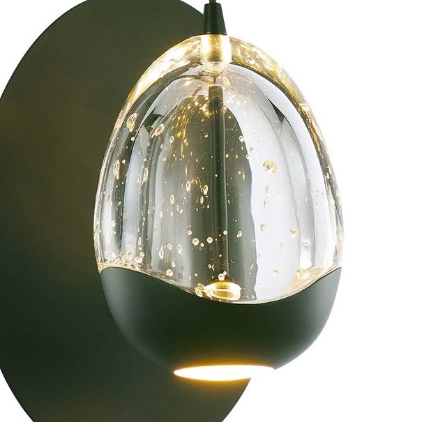 Highlight Modern wandlamp Clear Egg 1-lichts zwart wit