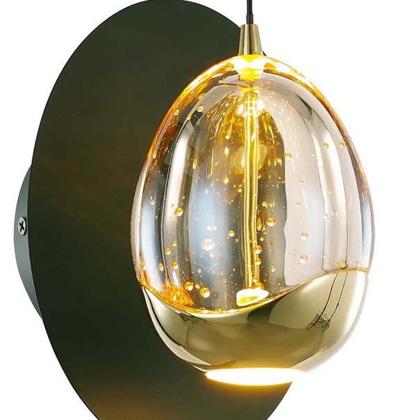 Highlight Modern wandlamp Golden Egg 1-lichts zwart goud