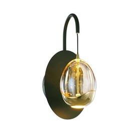 Wandlamp Golden Egg 1-lichts zwart