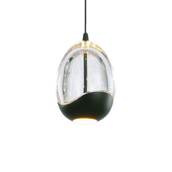 Highlight Modern hanglamp Clear Egg 1-lichts zwart wit