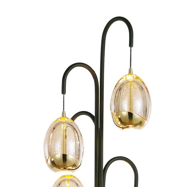 Highlight Design vloerlamp Golden Egg 5-lichts zwart goud met dimmer