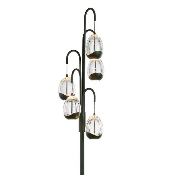 Highlight Design vloerlamp Clear Egg 5-lichts zwart wit met dimmer