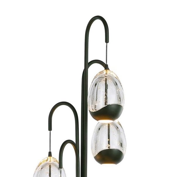 Highlight Design vloerlamp Clear Egg 5-lichts zwart wit met dimmer