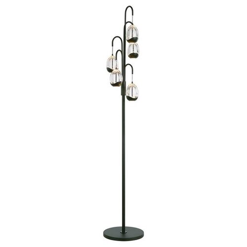 Design vloerlamp Clear Egg 5-lichts zwart wit met dimmer