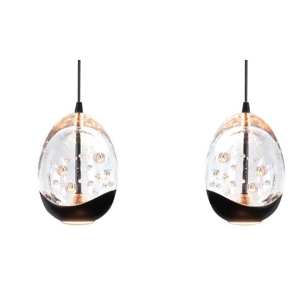 Highlight Design hanglamp Clear Egg 5-lichts zwart wit