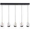 Highlight Design hanglamp Clear Egg 5-lichts zwart wit