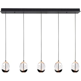 Hanglamp Clear Egg 5-lichts zwart