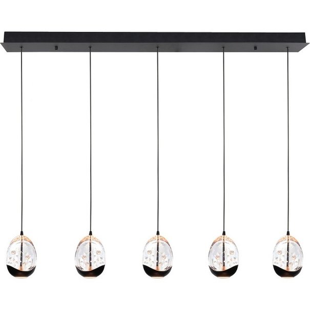 Highlight Design hanglamp Clear Egg 5-lichts zwart wit