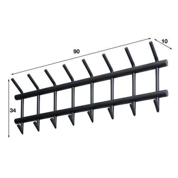 BelaLuz Industrieel kapstok Hook 8 Haken donkergrijs