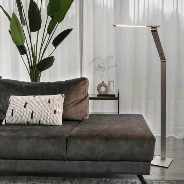 Steinhauer Modern vloerlamp Serenade LED 1-lichts staal