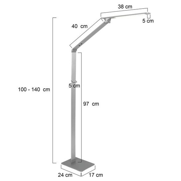 Steinhauer Modern vloerlamp Serenade LED 1-lichts staal