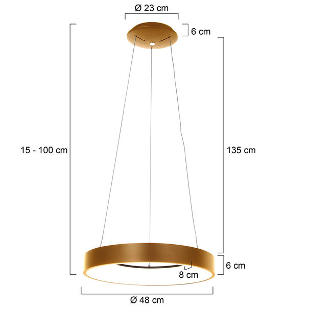 Steinhauer Moderne - Hanglamp - Goud - Ø48 cm  - Ringlede