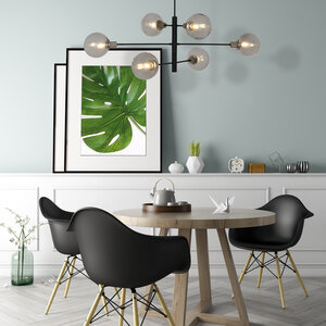 Steinhauer Moderne hanglamp Constellation 6-lichts zwart