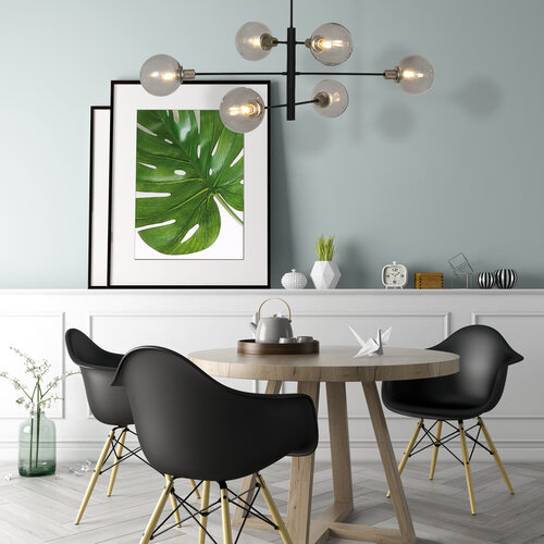 Moderne hanglamp Constellation 6-lichts zwart